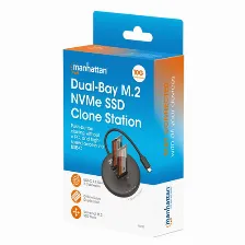 Docking Y Clonador De Ssd M.2 Nvme De Manhattan, Velocidad 10 Gbps, Interfaz Usb-c, Duplica Datos Sin Pc.