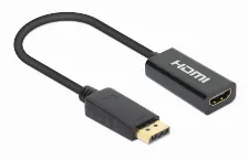 Adaptador Vídeo Manhattan 153713 Displayport A Hdmi, 0.15 M, Negro