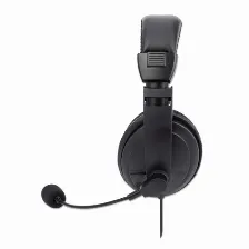 Diadema Manhattan 179843, Microfono Boom, Conectividad Alambrico, Conector Usb 3.1, Color Negro