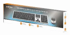 Teclado Inalámbrico Manhattan Tamaño Completo (100%), 10 M, Teclado Numérico, Negro, Plata