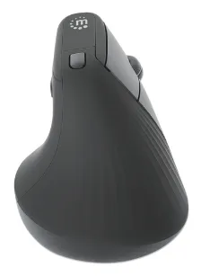 Mouse Manhattan 190336 óptico, 6 Botones, 1600 Dpi, Rf Inalámbrico, 10 M, Negro