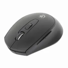 Mouse Manhattan 190343 óptico, 6 Botones, 1600 Dpi, Rf Inalámbrico, 10 M, Negro