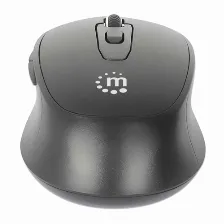 Mouse Manhattan 190343 óptico, 6 Botones, 1600 Dpi, Rf Inalámbrico, 10 M, Negro