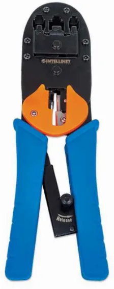 Pinza Ponchadora Intellinet Rj45/rj12/rj11 Con Pelacable, Azul