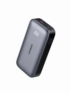Power Bank Mini Ugreen 10000 Mah, Usb-a, Usb-c, Indicador Led, Carga Rapida 30w, Gris