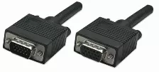 Cable Manhattan Para Monitor Svga 8mm, Hd15 Macho - Hd15 Hembra, 1.8 Metros, (309011) Negro