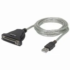 Cable Adaptador Manhattan 336581 De Usb2.0 A Paralelo Db25, 1.8 Metros Blister
