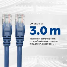 Cable De Red Intellinet Cat6, Utp, Rj-45, Cca, 3m, Azul