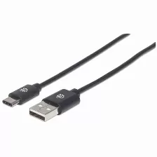 Cable Usb Manhattan Usb-a A Usb-c, 480mbps, 1 Metro, Negro