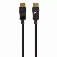 Cable Displayport Manhattan Cable Displayport 8k V1.4 Displayport 3 M, Negro