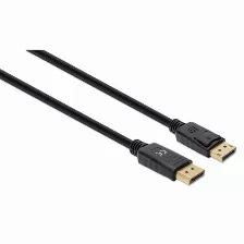 Cable Manhattan Displayport 1.4, 2 Metros, Negro