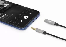 Cable De Audio Manhattan Extensión De Cable Auxiliar De Audio Estéreo 3,5mm A 3,5mm, 3 M, Negro, Plata