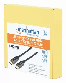 Cable Hdmi Manhattan 356176 V. 2.1, 15 M, 48 Gbit/s, 2160p, 4320p, Negro