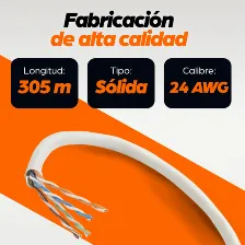 Bobina De Cable Utp Intellinet Cat 5e 305m Gris Claro