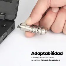 Cable Antirrobo Manhattan Candado Laptop Nano Combinación 1.8mts Gris Kensington, Nano, Cerradura Con Combinación, 1.8 M, Acero, Zinc, Gris