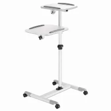 Soporte Manhattan Soporte De Carrito Para Proyectores Y Laptops Carrito Multimedia, Gris, Blanco