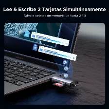 Lector De Memorias Ugreen, Interfaz Usb-a/usb-c, Microsd, Sd, Hasta 2tb, Plata