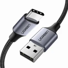 Cable Usb Ugreen Usb-a A Usb-c, 18w, 480 Mbps, 2 Metros, Negro/gris