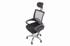 Silla Gerencial Modamob, Modelo Lyra, Reposabrazos, Respaldo De Malla, Piston C3 120kg, Base Metalica Con Ruedas, Color Gris