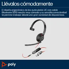 Audífonos Hp Poly Diadema, Alámbrico, 3.5 Mm, Usb, Negro