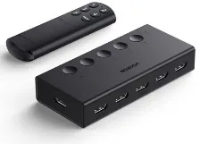Switch De Video Ugreen, 5 Entradas Hdmi, 1 Salida Hdmi, 4k, 60hz, Negro