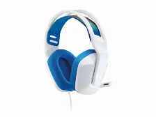 Diadema Gaming Logitech G335, 3.5mm, Microfono, Blanco/azul