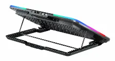 Base Enfriadora Acteck Hasta 15.6 Pulgadas, Con Soporte Para Celular, Usb, Rgb, Plata