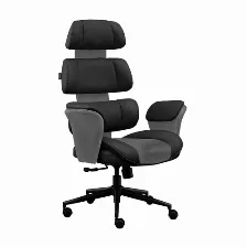 Silla Acteck Silla Luxor Ultra Ec870 Reposa-brazos Si, Material Poliuretano (pu), Color Gris, Negro