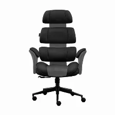Silla Acteck Silla Luxor Ultra Ec870 Reposa-brazos Si, Material Poliuretano (pu), Color Gris, Negro