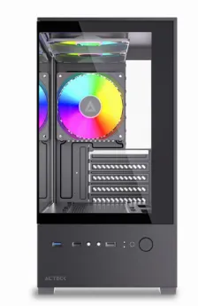 Gabinete Acteck Panorak Gc600, Mini-tower, Micro-atx/mini-itx, 3xventiladores, Sin Fuente, Negro