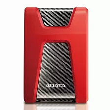 Disco Duro Externo Adata Hd650, 1 Tb, Usb 3.2 Gen 1, Rojo, Triple Capa Antichoque, Resistente A Rayones, Led Azul.