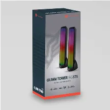 Bocinas Balam Rush Glimm Tower Bg575 2.0, Alambrico / Inalambrico, Bluetooth, Led, Negro