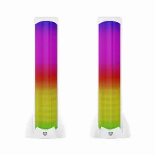 Bocinas Balam Rush Glimm Tower Bg575 2.0, Usb, 3.5 Mm, Bt, Inalámbrico Y Alámbrico, Pc, Blanco