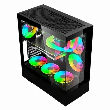 Gabinete Balam Rush Tank Super 9200tb, Midi Tower, Panel De Cristal, Atx, 3x Ventiladores, Negro