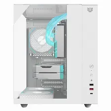 Gabinete Balam Rush Tank Majestic 6600 Midi Tower, Vent. 1x 120 Mm, Transparente, Blanco