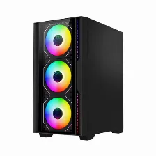 Gabinete Balam Rush Br-943888 Mini Tower, Psu No, Vent. 3x 120 Mm, Vent. 1x 120 Mm, Negro