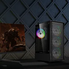 Gabinete Gamer Balam Rush Dragonfly Hex Gm560 / Media Torre / Atx, Micro-atx, Mini Itx / Incluye 4 Ventiladores Argb 120 Mm / Cristal Templado / Negro / Br-943963