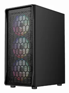 Gabinete Gamer Balam Rush Dragonfly Hex Gm560 / Media Torre / Atx, Micro-atx, Mini Itx / Incluye 4 Ventiladores Argb 120 Mm / Cristal Templado / Negro / Br-943963