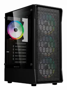 Gabinete Gamer Balam Rush Dragonfly Hex Gm560 / Media Torre / Atx, Micro-atx, Mini Itx / Incluye 4 Ventiladores Argb 120 Mm / Cristal Templado / Negro / Br-943963