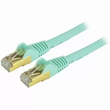 Patchcord Startech.com Cat6a, 0.9 M, Turquesa