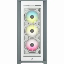 Gabinete Corsair Icue 5000x Rgb Semi Torre, Ventana Lateral Vidrio, 3x Vent. Rgb, S/fuente, Blanco