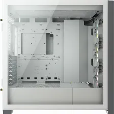 Gabinete Corsair Icue 5000x Rgb Semi Torre, Ventana Lateral Vidrio, 3x Vent. Rgb, S/fuente, Blanco