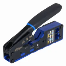 Pinza Crimpadora Dahua Para Plug Rj-45/rj-11 Pass Trough, Cortador Y Pelador De Cable, Negro