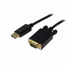 Adaptador Vídeo Startech.com Displayport A Vga (d-sub), 1.8 M, Negro