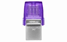Memoria Usb Kingston Datatraveler Microduo 3c, 128gb, Usb 3.0 A/c, Morado