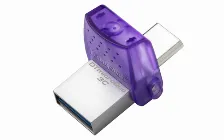 Memoria Usb Kingston Datatraveler Microduo 3c, 64gb, Usb 3.0 A/c, Morado
