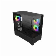 Gabinete Cooler Master Elite 490, Micro Atx/itx, Cristal Templado, 3x Ventiladores, Negro