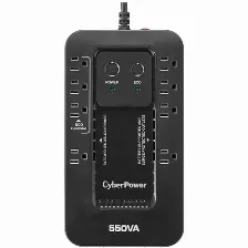 No Break Cyberpower Ec550g 0.55 Kva / 330 W, 526 J, Entrada 140 V, Salida 120 V, 8 Salidas Ac, Negro