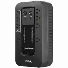 No Break Cyberpower Ec550g 0.55 Kva / 330 W, 526 J, Entrada 140 V, Salida 120 V, 8 Salidas Ac, Negro