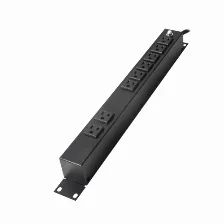 Sistema De Alimentacion Linkedpro Htcm-1u 8 Salidas Ac, Conector Nema 5?15, 50 - 60 Hz, Maxima Corriente 15 A, Voltaje 120 V, Cable De 1.4 M, Capacidad Del Rack 1u, Color Negro
